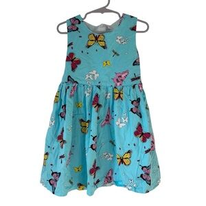 Toddler Girl Blue Butterfly Print Party Dress